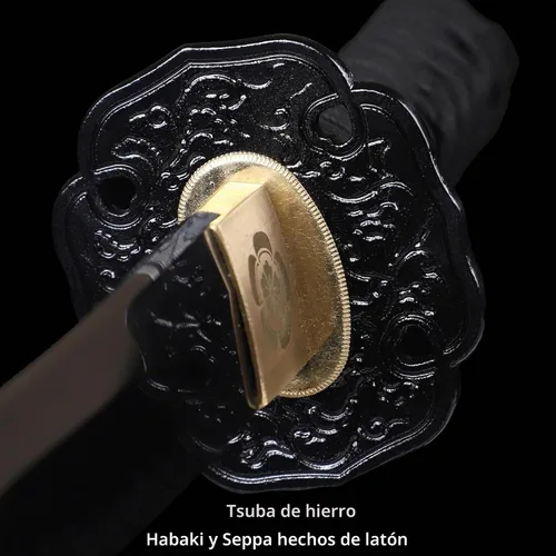 Vista 6 de Tanto Sword - Espada corta hecha a mano de arcilla katana templada de acero T10 real Hamon espada samurái de espiga completa afilada