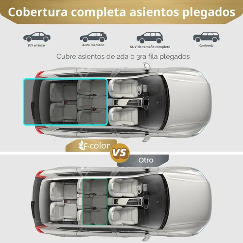 Vista 7 de F-color Forro de carga para perros SUV, resistente al agua, cubierta de carga para mascotas, tapete para asiento de perro de tamaño mediano, SUV