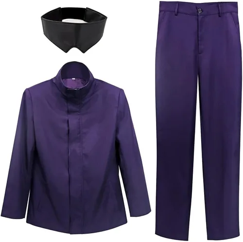 Vista 2 de DAZCOS Uniforme de EE. UU. para hombre, disfraz de anime con chaqueta vendada para los ojos