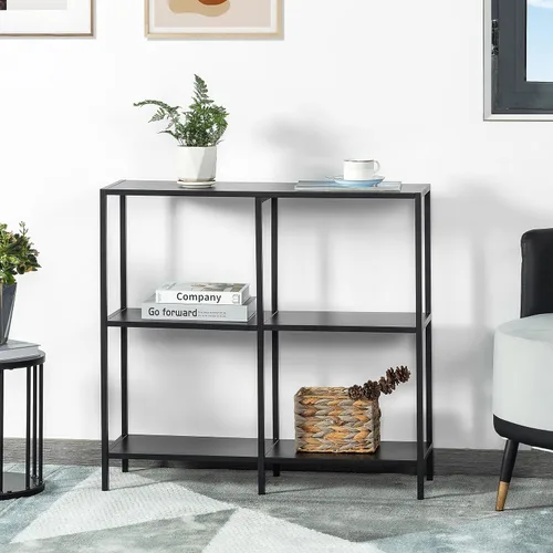 Vista 5 de DCLRN Mesa consola, mesa de sofá, mesa de entrada, estante largo estrecho con almacenamiento para entrada, pasillo, detrás del sofá, sala de estar