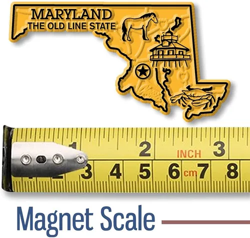 Vista 2 de Imán con diseño de mapa de estado, Maryland