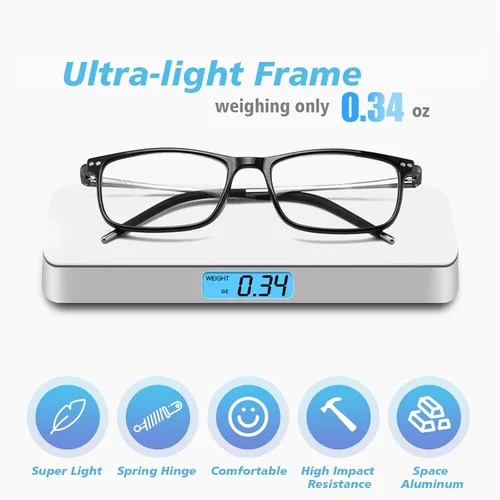Vista 6 de SKYOAK Superb Extremely Light Progressive Multifocus Aluminum Arm TR90 Frame Blue Light Multifocal Readers La parte superior de los lectores