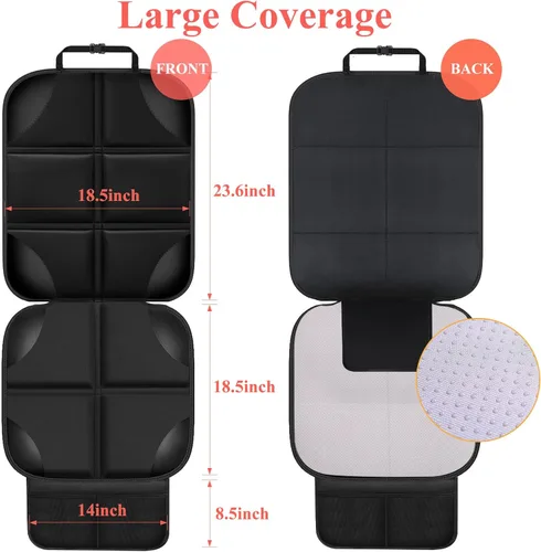 Vista 2 de Protector de Asiento de Coche, Protector de Asiento con Acolchado Grueso Debajo del Asiento de Coche del Bebé, Funda de Asiento de Tela