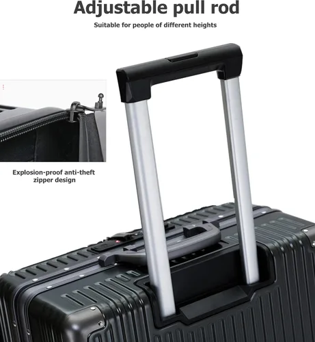 Vista 7 de feilario Equipaje extensible con ruedas giratorias rígidas de 360, maleta de mano ABS impermeable con carga USB y bloqueo TSA para negocios