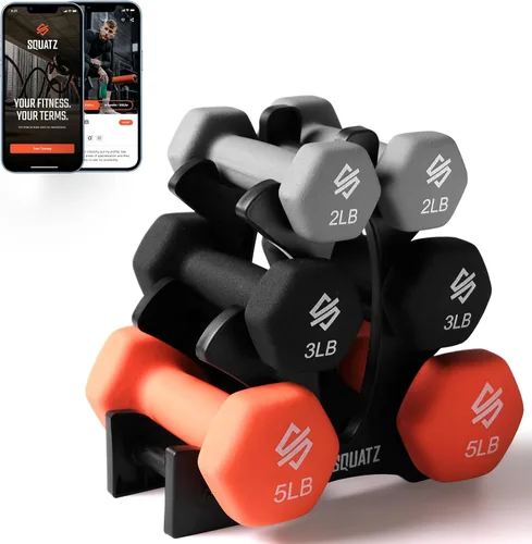 Vista 11 de Squatz Adjustable Dumbbell Set 70-140LB Adjustable Dumbbells For Home Gym, Anti-Slip Handle With Heavy‑Duty Plates, Exercise Fitness Dumbbells For