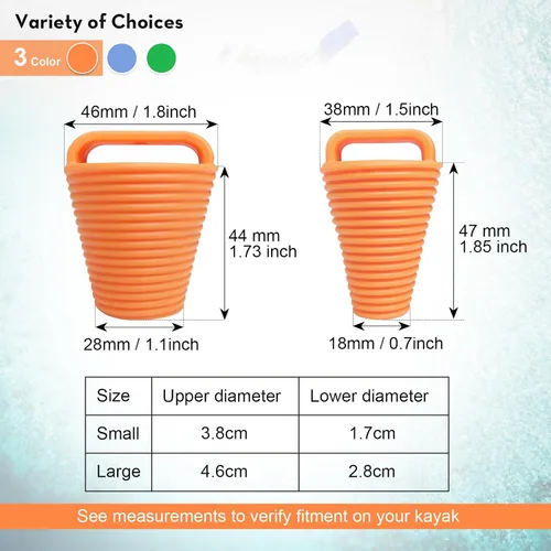 Vista 5 de Kit de 8 tapones para kayak, tapones de goma termoplástica, orificios de drenaje, tapón con mango
