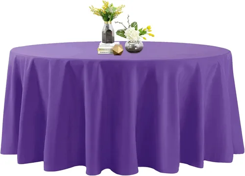 Vista 12 de Mantel de poliéster lavable de 132 pulgadas, resistente a las manchas y a las arrugas, mantel decorativo para mesa de comedor, fiestas de bufé
