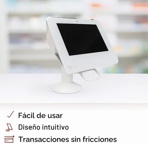 Vista 5 de DCCStands - Soporte de terminal giratorio e inclinable con trébol Mini/Clover Mini 3, perfil bajo, color blanco