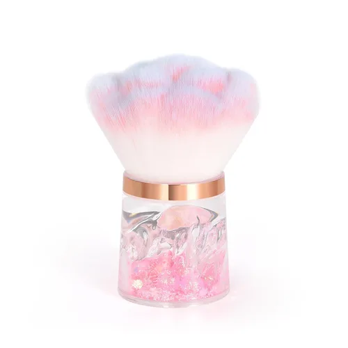 Vista 10 de KADS Cepillo para polvo de uñas, cepillo de maquillaje con forma de flor, base de cristal, cepillo de limpieza de uñas, herramienta de cepillo
