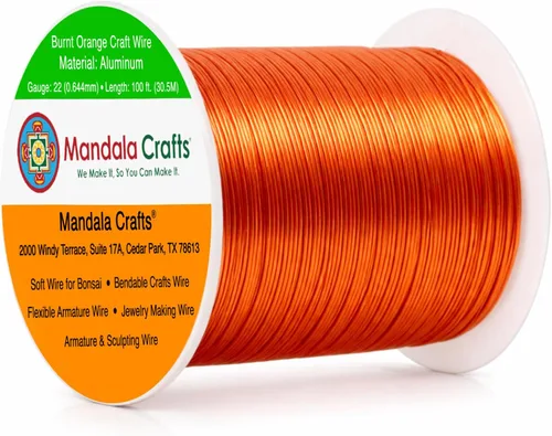 Vista 55 de Mandala Crafts - Alambre de aluminio anodizado de calibre 22 para hacer joyas - 137.2 m de alambre flexible surtido y coloreado - Doble para bonsái