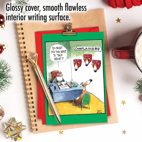 Vista 3 de NobleWorks Divertida tarjeta de papel de Navidad con sobre de 5 x 7 pulgadas (1 tarjeta) Complainers 1540