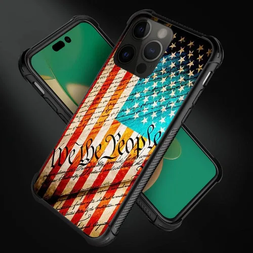 Vista 6 de ZHEGAILIAN Funda para iPhone 14 Pro, funda superior de la Constitución de Estados Unidos para iPhone 14 Pro, funda para iPhone 14 Pro, funda