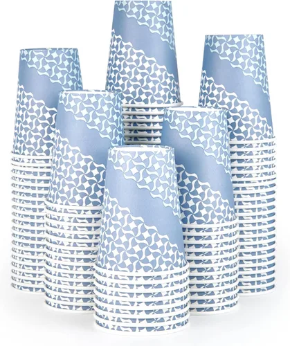 Vista 9 de MUCHII Tazas de café de papel de 16 onzas, vasos de papel desechables, 210 unidades, vasos de papel desechables para bebidas calientes, tazas