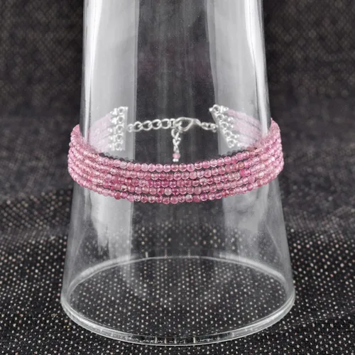 Vista 18 de YANARA Gemstone Bracelets For Women Birthstone, Natural Gemstone Layered Micro-Beads, Dainty Handmade Jewelry Chakra Energy Healing Crystals Silver