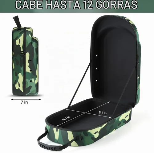Vista 3 de GERMUN Funda rígida para gorra de béisbol, funda de viaje con correa ajustable para el hombro, funda para 12 gorras de béisbol, perfecta para viajes