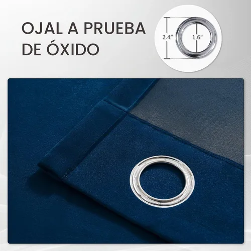 Vista 4 de MASWOND Cortinas largas opacas, azul oscuro, 52 pulgadas de ancho x 144