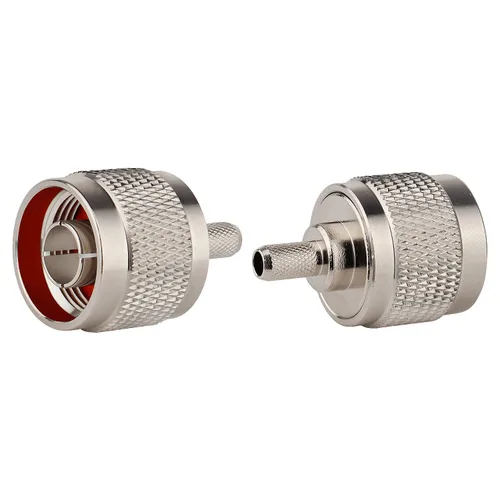 Vista 2 de MOOKEERF N macho macho engarzado adaptador de conector coaxial para cable RG58 LMR195 RG400 (paquete de 5)