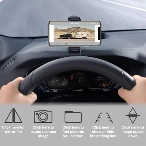 Vista 3 de Cámara de respaldo inalámbrica EWAY WiFi con enganche magnético, batería recargable para fácil enganche de cuello de ganso, barco de caballos