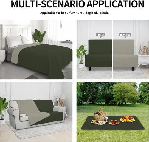 Vista 4 de Easy-Going - Funda reversible para cama de perro 100% impermeable, protector de sofá a prueba de fugas, funda lavable para sofá, protector