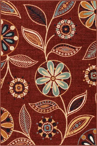 Vista 59 de Maples Rugs Reggie - Alfombra bohemia con estampado floral, 1 pies 8 Gris oscuro