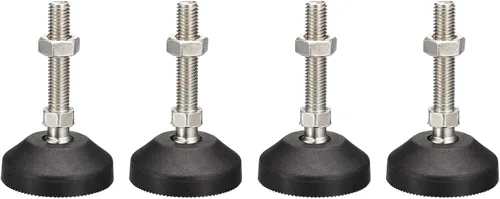 Vista 11 de uxcell Niveladores de muebles, 4 pies de nivelación universales de nailon M10x80x50mm, patas de mesa giratorias ajustables para muebles, máquinas
