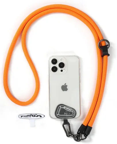 Vista 10 de Cordón para teléfono celular ×1, Pestaña de sujeción ×2, Correa de teléfono ajustable universal, Cruzada, Cordón para el cuello, Correa de cuerda