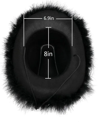 Vista 3 de Amybasic Sombrero de vaquera Boa de plumas rosa para niñas o mujeres para despedida de soltera, fiesta temática de vaquero y cumpleaños