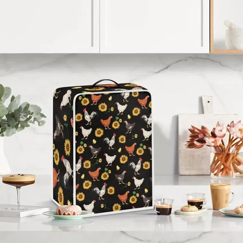 Vista 3 de Cubierta antipolvo para máquina de café con girasol, cubierta antipolvo para cafetera, funda para licuadora, cubierta de tela para batidora de pie