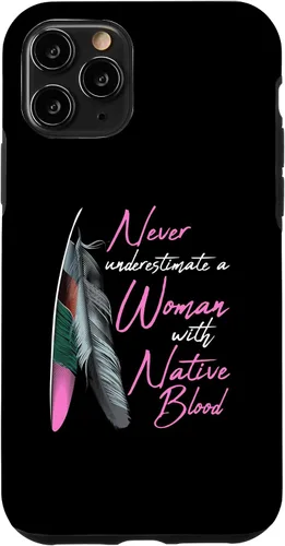 Vista 29 de Funda para iPhone 17 con texto en inglés "Native American Indian A Woman with Native Blood