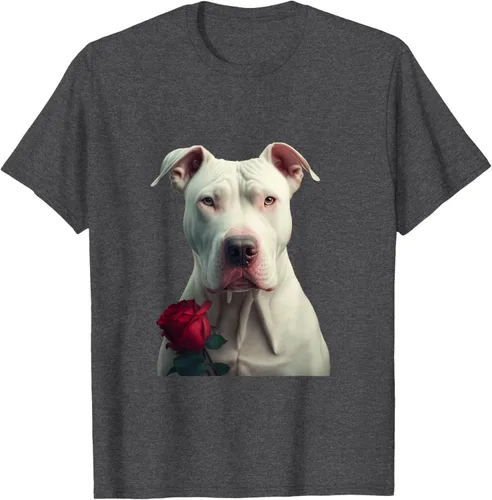 Vista 26 de Dogo Argentino Valentines Day Camiseta, Negro