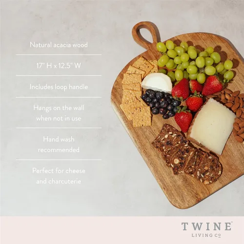 Vista 2 de Tabla de servir grande Twine, accesorios para tablas de charcutería, bandeja de servir para aperitivos, tabla de cortar grande, bandeja de servir