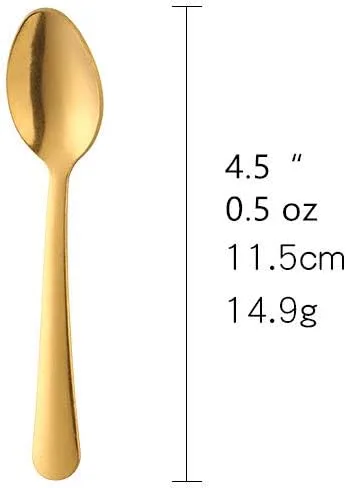 Vista 2 de Juego de 12 cucharas de café, mini cucharas de café, cucharas de café expreso de acero inoxidable, cucharas pequeñas para postre, té, aperitivo, 4.5