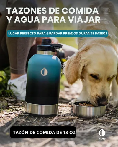 Vista 6 de Botella de agua para perros, botella de agua de viaje aislada para perros, dispensador de botellas de agua para mascotas de acero inoxidable