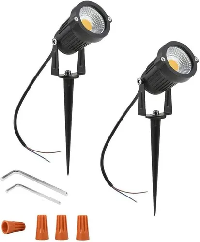 Vista 10 de Youngine - Juego de 2 luces LED COB de 5 W para exteriores IP65, impermeables, con soporte de púas y enchufe de EE. UU. para bandera al aire libre