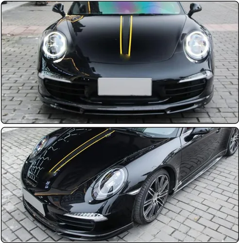 Vista 3 de AMNOOL Borde de parachoques delantero de fibra de carbono para Porsche 911 2012-2015 Convertible 2 puertas delantero protector de alerón de barbilla