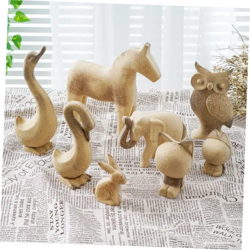 Vista 2 de EXCEART Juego de 2 figuras de conejo de madera, sin terminar, rústico, para manualidades, decoración del hogar, adornos de escritorio