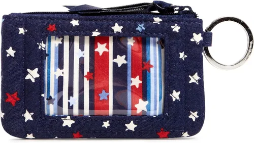 Vista 3 de Vera Bradley - Cartera de algodón para mujer, diseño con cremallera y compartimiento para identificación