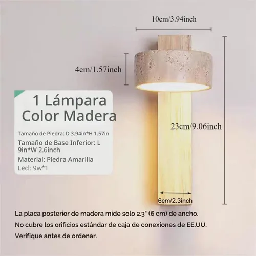 Vista 2 de Apliques de pared de travertino, accesorios de iluminación de piedra, iluminación de pared, lámparas de pared para sala de estar, dormitorio, LED