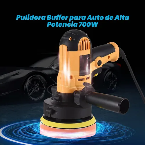 Vista 5 de Pulidora de búfer, cera de tampón Geevorks de 5 pulgadas, pulidora de coche de velocidad variable 600-3700 RPM con mango desmontable, 6 almohadillas