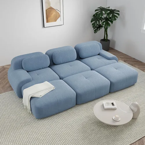 Vista 49 de Sofá sin hueso de 82 pulgadas, cómodo sofá cama de dos plazas, sofá comprimido con asiento profundo, sofá nube de pana para sala de estar