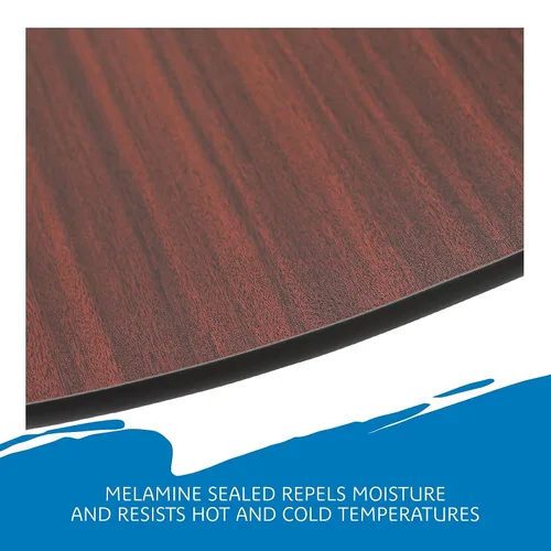 Vista 6 de Iceberg 55264 OfficeWorks - Mesa plegable de madera laminada comercial, 60 pulgadas, redonda, caoba (fabricada en Estados Unidos)