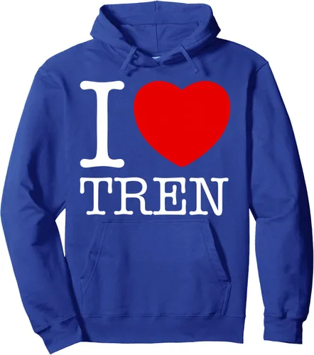 Vista 3 de Sudadera con capucha "I Love Tren Vintage I Heart Tren, Negro, S