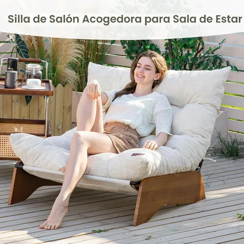 Vista 5 de [Usado] MAXYOYO Silla ajustable para sala de estar, silla decorativa de 3 posiciones con marco, silla convertible para sala de estar y reclinable