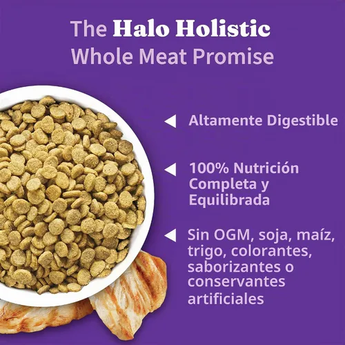 Vista 5 de Halo Holistic - Alimento para perros de raza pequeña, pollo sin jaula
