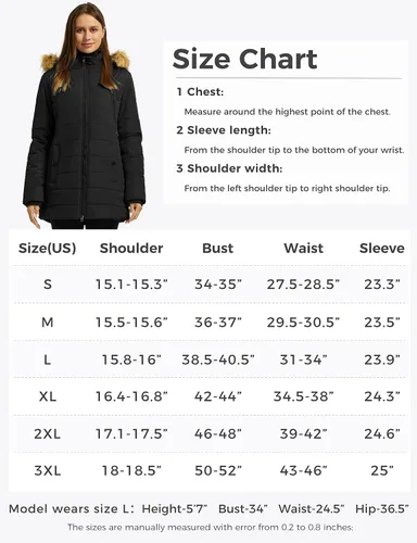 Vista 7 de Wantdo Abrigos de invierno acolchados para mujer con capucha removible