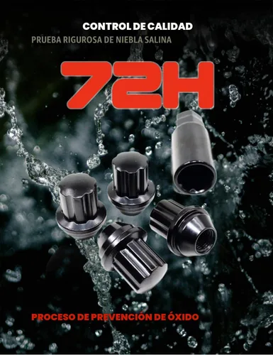 Vista 9 de Juego de 4 tuercas de rueda Veritek 14x1.5mm 38mm de longitud con llave hexagonal de 21mm y 22mm, negras, grandes, con asiento cónico