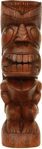 Vista 8 de G6 Collection Escultura de estatua tribal primitiva de madera extra grande de 24 pulgadas, hecha a mano, tótem de barra tiki, hecho a mano, regalo