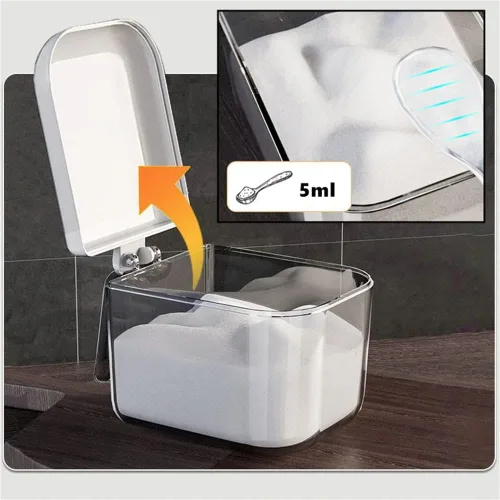 Vista 7 de chislim Tarros de especias montados en la pared, caja de condimentos autoadhesiva con cuchara, botella dispensadora de condimentos múltiples