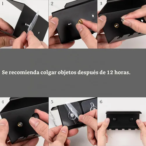 Vista 5 de Linkidea Soporte para cepillos de dientes montado en la pared para ducha, autoadhesivo con 5 ranuras para cepillos y pasta de dientes, compatible