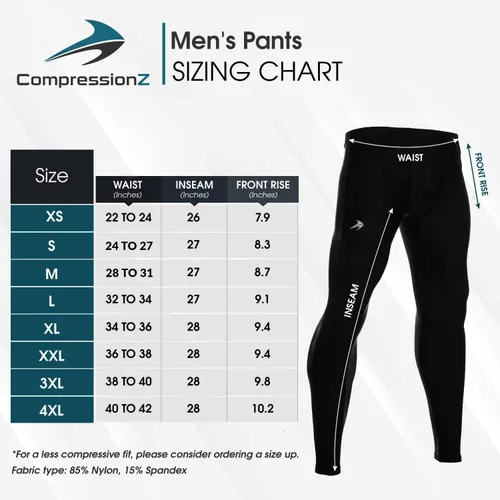 Vista 6 de CompressionZ - Pantalones de compresión para hombre, leggings de correr para hombre, leggings deportivos.